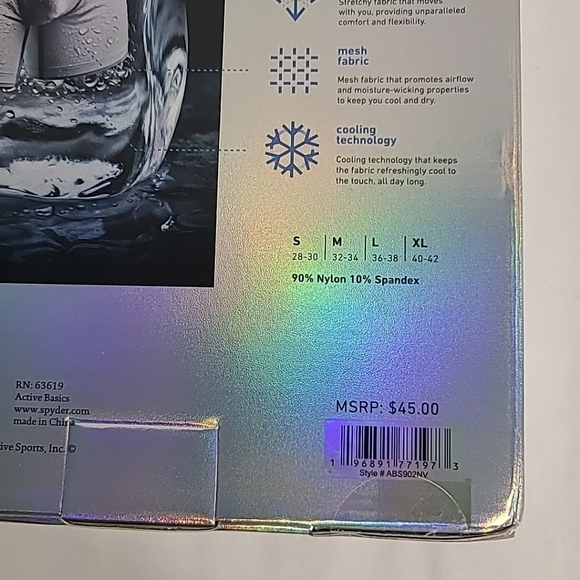 NEW Spyder 4-Pack Men Performance Boxer Briefs Sz L (36-38) Black Blue *dirt - Picture 5 of 5